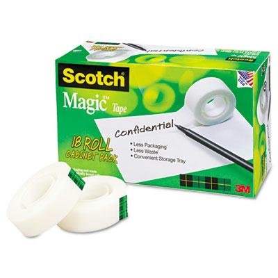 New Scotch Magic Office Tape 18 Roll Cabinet Bulk Pack Original Matte Finish Invisible