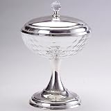 SILVER/CRYSTAL COVERED CANDY DISH