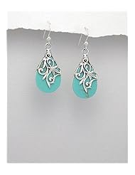 Reconstructed stones Earrings In 92.5 Sterling Silver