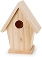 Darice 9184-74 Natural Wood Birdhouse, 5-3/4-Inch