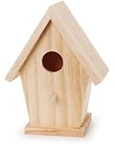 Darice 9184-74 Natural Wood Birdhouse, 5-3/4-Inch