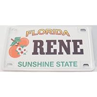 Rene Bicycle License Plate with Black Letters
