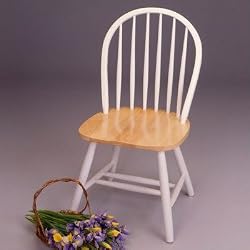 Winsome Wood Windsor Chair in Natural and White Finish, Set of 2