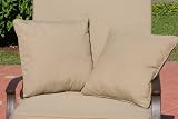 Set of 2 Indoor or Outdoor 18 Throw Pillow Cushions - Tan