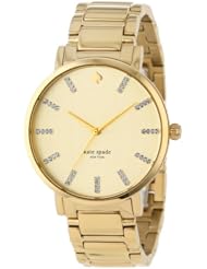 kate spade new york Womens 1YRU0096 Large Gold Crystal Markers Gramercy Watch