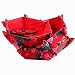 Table Baskets Set of Three - Red Floral Fabric Design - Great for Table Top or Office