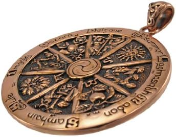 Copper Wheel of the Year Pendant Pagan Wicca