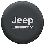 Premium Jeep Liberty Spare Tire Cover - Haartz Black Denim Vinyl