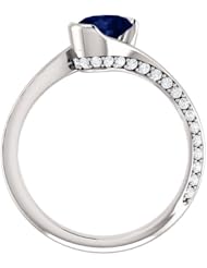 Platinum 7.00x5.00mm Oval Cut Sapphire and Diamond Ring -- LIFETIME WARRANTY