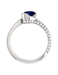 Platinum 7.00x5.00mm Oval Cut Chatham Created Sapphire and Diamond Ring -- LIFETIME WARRANTY
