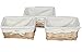 Vintiquewise Willow Shelf Basket Lined with White Lining (Set of 3 Small Baskets)