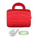 Red Nylon Amazon Kindle DX Hard Shell Carrying Case + White Rapid Kindle DX Car Charger + Live*Laugh*Love Wrist Band!!! (Kindle DX Not Included)