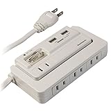 オウルテック iPhone等各種スマートフォン タブレットPC対応 机固定可能回転式OAタップ USB2口(合計2.4A出力)+AC4個口(合計1500w) 1.8m 省エネスイッチ+雷ガード搭載 1年保証 ホワイト