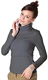 Sweet Mommy 【ソフトカップ付き】 プレミアムコットン タートル しっとり滑らか ハイネック 授乳 カットソー インナー 【冬クララ】 授乳服 / マタニティウェア S チャコール