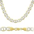 Solid 14k Two Tone Gold Gucci Mariner Chain Necklace 6.4mm 18