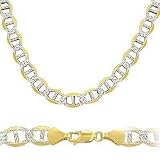 Solid 14k Two Tone Gold Gucci Mariner Chain Necklace 6.4mm 18