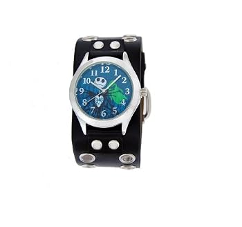 Disney #41578 Men's Nightmare Before Christmas Jack Skellington Leather Strap Watch