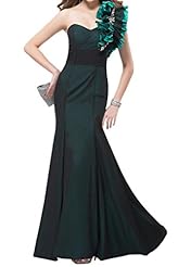 2015 One Shoulder Lace Chiffon/Satin Mermaid Prom Dress  with a Brush/Sweep Train 