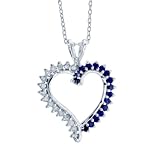 FOJO's Diamonds in Silver Created Sapphire Heart Pendant (.25 ct. tw.)