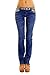 VIRGIN ONLY Women's Slim Fit Low Rise Straight Leg Denim Jeans