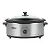 Nesco 4816-25PRG Professional 6-Quart Stainless Steel Roaster Oven with Glass Cover, Porcelain Cookwell