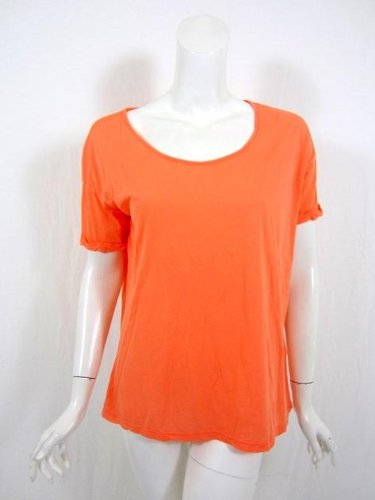 Graham & Spencer womens coral orange tee top P