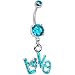 Zircon Blue Gem Love Belly Ring