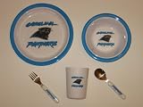 CAROLINA PANTHERS Team Logo 5 Piece Baby Child Dinner Set ( Sipping cup, Plate, Bowl,... by Duckhouse