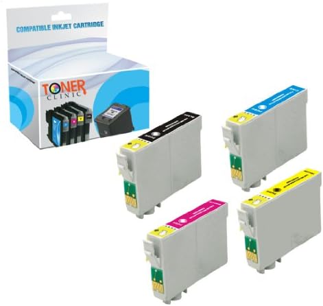 Toner Clinic ® TC-T126 4PK 1 Black 1 Cyan 1 Magenta 1 Yellow Remanufactured Inkjet Cartridge for Epson T126 126 #126 T1261 T1262 T1263 T1264 Compatible With Epson Stylus NX330 NX430 WF-7010 WF-7510 WF-7520 WorkForce 435 520 545 60 630 633 635 645 840 845 T126120 T126220 T126320 T126420 - 4 Pack Remanufactured Inkjet Cartridges