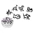 PT Coaster Set Animal Rubber Black