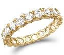 14k Yellow Gold Eternity Wedding Anniversary CZ Ring Size 5, 6, 7, or 8