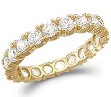14k Yellow Gold Eternity Wedding Anniversary CZ Ring Size 5, 6, 7, or 8