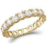 14k Yellow Gold Eternity Wedding Anniversary CZ Ring Size 5, 6, 7, or 8