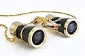 Milana Optics - Opera Glasses - Renaissance - With Chain and Flashlight - Black Finish with Golden Rings