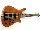 Walnut & Maple 5 String Electric Bass Guitar - Neck-Through Body