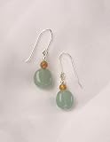  : GREEN AVENTURINE AMBER EARRINGS