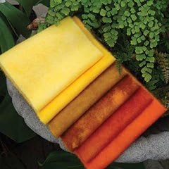 WoolyLady Golden Shine 100% Hand Dyed Felted Wool Fabric 6 Pack - 6" x 16"