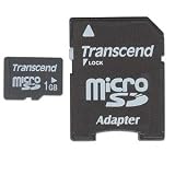 Transcend TS1GUSD 1GB MicroSD Memory Card with Adapter