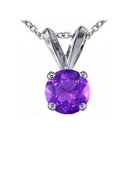 2 CT Amethyst Solitaire Pendant 14K Gold