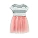 EFINNY Baby Girl Clothes Striped Tulle Skirt Mini Sundress Short Sleeve Tutu Dress 3-4Y
