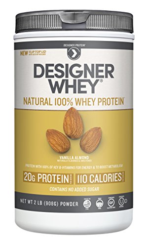 Designer whey premium natural 100% whey protein, vanilla almond, …