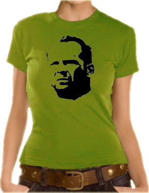 Touchlines Bruce Willis Girlie T-Shirt, Green, Größe: L