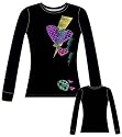 Skelanimals HEART BREAK Juniors Black Thermal Long Sleeve T-Shirt