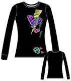 Skelanimals HEART BREAK Juniors Black Thermal Long Sleeve T-Shirt