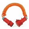 as - Schwabe 70416 Baustellen-Spiralkabel 400V / 16A, 5m H07BQ-F 5G1,5, orange, IP44 Gewerbe, Baustelle