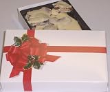 Scott's Cakes 1 lb. White Chocolate Pecan Bark in a Ribbon n Holly Box