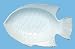 White Fish Ceramic Pottery Grouper Small Bowl 10 1/2"x6 3/4"x2"