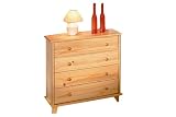 Links 30400150 NEVADA Kommode farblos 74x77x37 cm 4 Schubladen