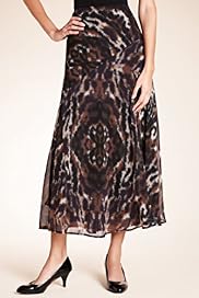 Animal Print Long Georgette Skirt