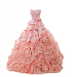 Strapless Rayon Lace-Up   Ball Gown Quinceanera Dress 